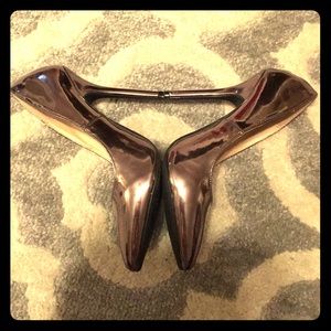 Silver/mirrored pointy heels